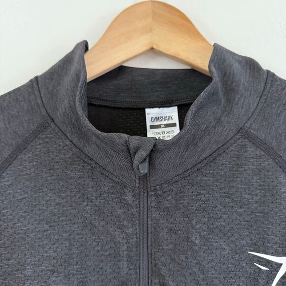 Gymshark Vital Seamless 1/4 Zip Dark Gray Black Men’s Size‎ XLarge Long Sleeve - Picture 3 of 6